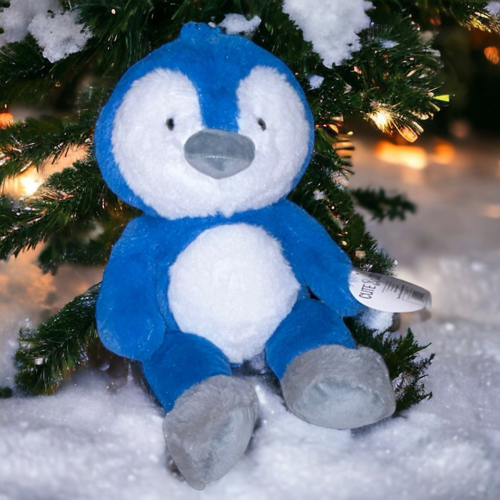 Cute & Cuddly Plush Penguin Toy, Blue, 15"